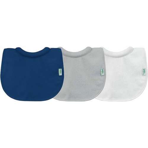 green sprouts Stay-dry Milk Catcher Bib (3pk) Blue/Gray Set-0/6mo