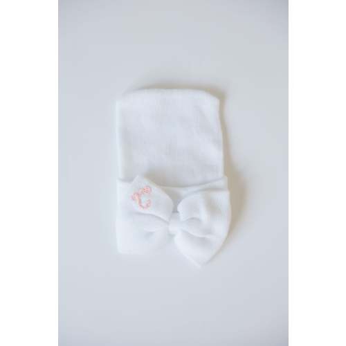 Hand Stitched Newborn Bow Hat