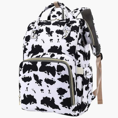 Cow Spots Print Diaper Bag Backpack Maternity Baby Changing Bag Large Capacity Backpacks