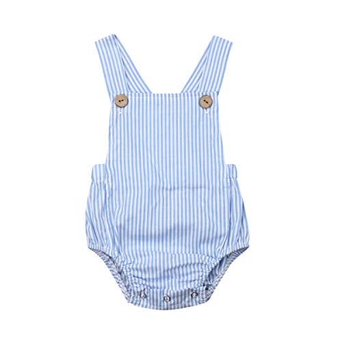 LOPJGH Newborn Baby Summer Romper Unisex Solid Color Button Jumpsuit Sleeveless Backless Overalls Outfits 1Pcs