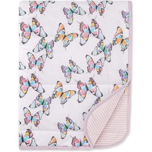 Burt's Bees Baby - Reversible Blanket, Nursery, Stroller & Tummy-Time Organic Jersey Cotton Quilted Infant & Toddler Bedding