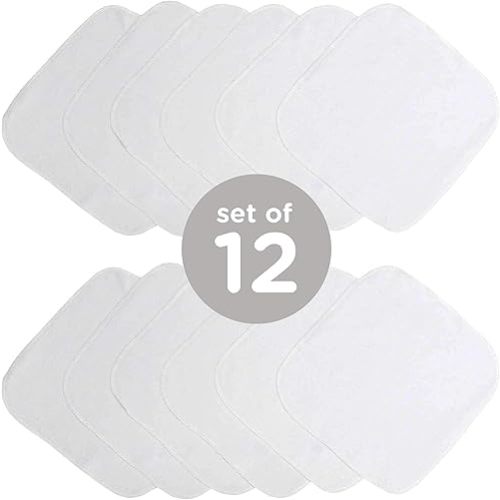 Neat Solutions Solid Knit Terry Washcloth Set, White, 12-Count
