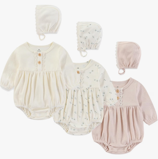 Newborn Baby Girl Bodysuit Suit Baby Clothes Short Sleeve 3 Outfit Bundle Mix Match