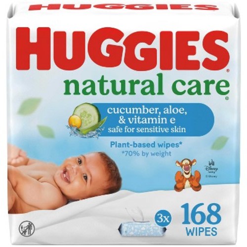 Huggies Natural Care Scented Cucumber, Aloe & Vitamin E Baby Wipes - 3 pack