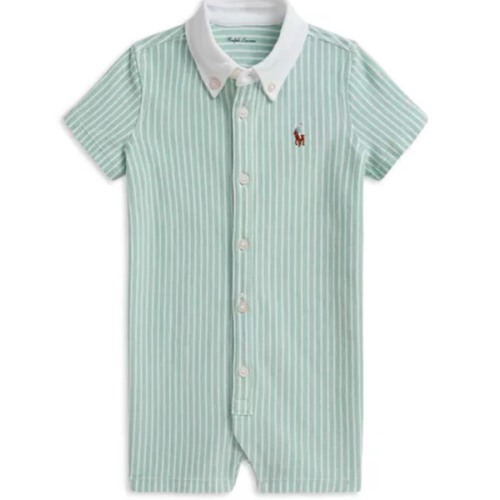 Boys' Striped Knit Oxford Shortall - Baby