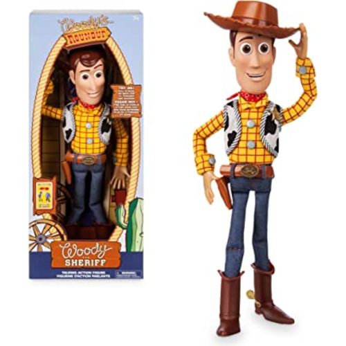 DISNEY Store Official Woody Interactive Talking Action Figure from Toy Story 4, 15 Inches, Features 10+ English Phrases, Interacts with Other Figures, Removable Hat, Ages 3+