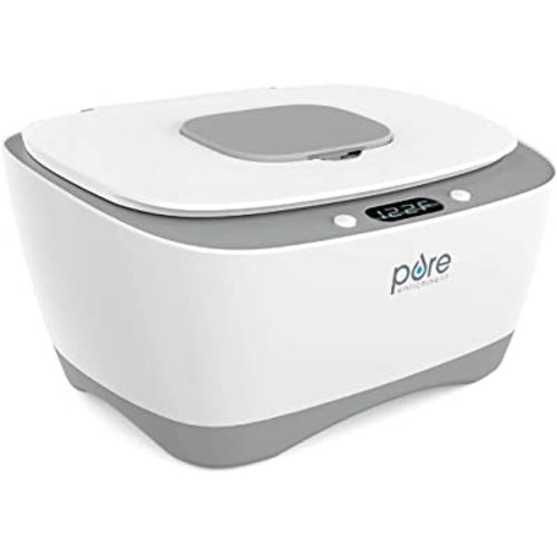 PureBaby™ Wipe Warmer with Digital Display - Easy-Feed Dispenser with 3 Heat Settings, LCD Display, 80 Wipe Capacity, Naturally Steam Heated for Comfort and Safety for Baby