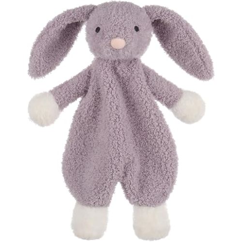 Apricot Lamb Bunny Snuggler Blanket Soft Loveys for Babies, Security Blanket for Baby Boy and Girl, 10.3 Inches for Infant and Toddlers (Purple)