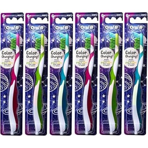 Oral-B Pro-Health Junior CrossAction Galaxy Toothbrush, Ages 6+, Soft - Pack of 6