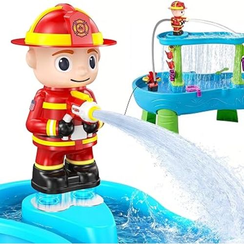 Water Table Pump Kids Toys: Firefighter Water Table Pump Continuous Flow Adjustable Water Pressure 12V Safe Plug-in Long Cord No Drilling Kids Outdoor Water Play Toys Accessories for Toddlers 1-3 4-8