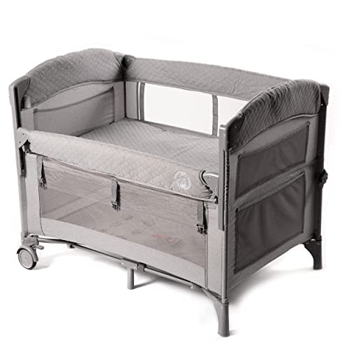 babywombworld Baby Bassinet Bedside Sleeper Crib: Premium Newborn to Toddler Soft Material Bed with Storage and Wheels