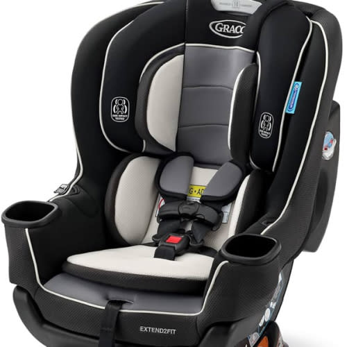 Graco Extend2Fit Convertible Baby Car Seat, Rear and Forward Facing, Adjustable Extension Panel for Extra Legroom, Gotham