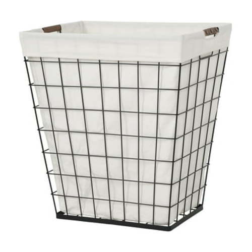 Better Homes & Gardens 75L Adult Rectangular Steel Wire Laundry Hamper with Removable Liner, Natural