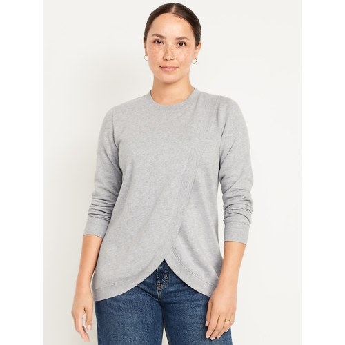 Maternity SoComfy Crossover Nursing Tunic Sweatshirt | Old Navy