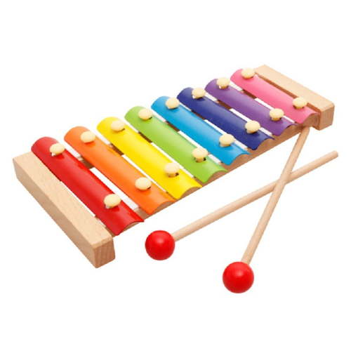 8 Notes Xylophone 8 Notes Colorful Rainbow Chromatic Wooden Percussion Xylophone Instrument for Kids Toddlers