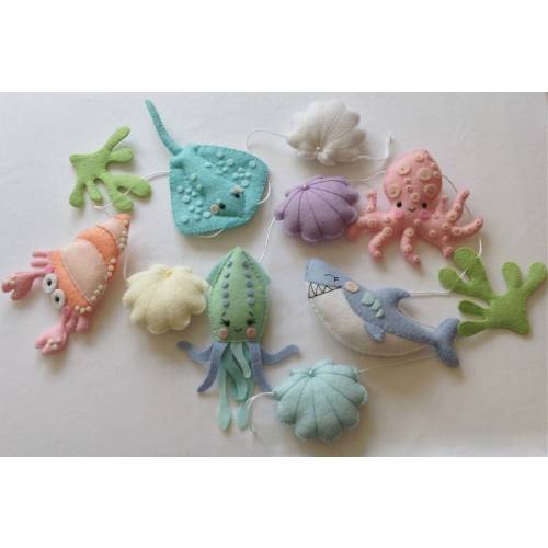 Under the sea banner, Ocean bunting, Ocean nursery garland, Under the sea bunting, Baby shower gift, Under the sea garland