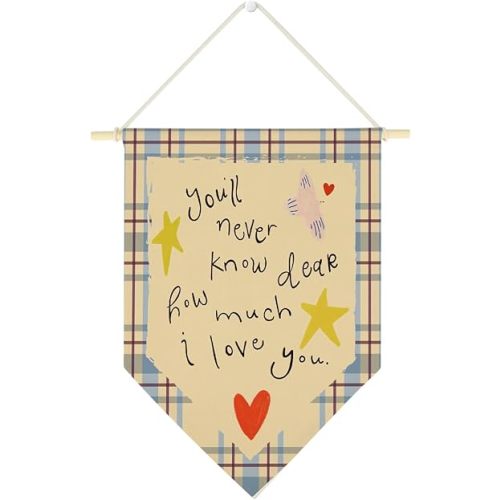 Boho Nursery Playroom Canvas Banner Wall Hanging Wall Art Decor for Classroom Toddler Baby Room Toy Room