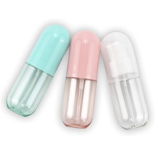 3 Pcs 1.5oz/40ml Fine Mist Spray Bottle for Travel and Home, Empty Mini Portable Cosmetic Atomizer, Small Refillable Liquid Containers for Travel/Daily Use (3 Colors Pack)