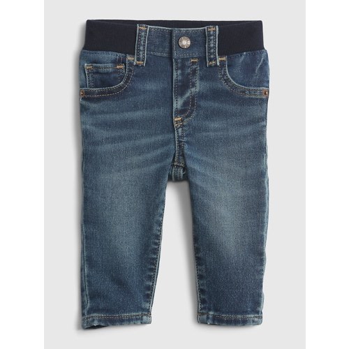 Baby Knit-Denim Slim Jeans in dark wash, size: 3-6 M