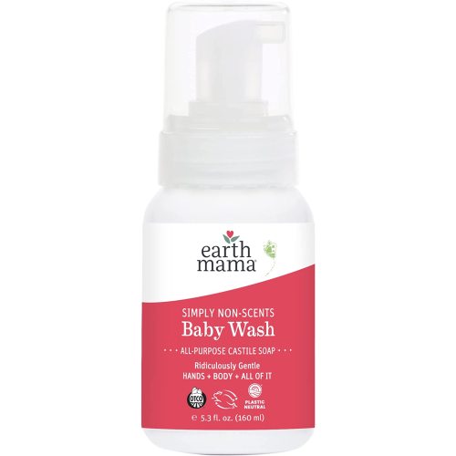 Earth Mama Simply Non-Scents Baby Wash Foaming Hand Soap, Organic All-Purpose Fragrance Free Body Wash for Sensitive Skin, Castile Soap with Coconut Oil, Shea Butter, Calendula, & Aloe, 5.3 fl oz - 5.3 Fl Oz (Pack of 1)