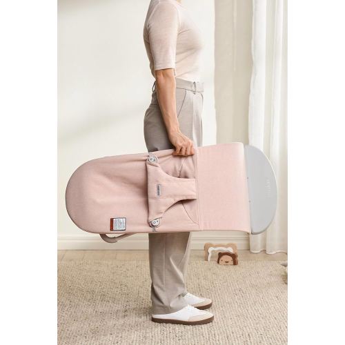 BabyBjörn Bouncer Bliss, Light Pink, Woven Melange | 2-in-1 Adjustable Baby Bouncer Seat and Toddler Chair, Newborn to Toddler (8-29 lbs), 4 Positions, Lightweight & Portable