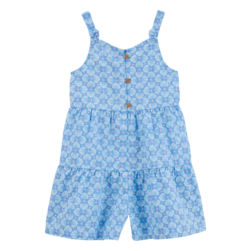 Baby Floral Print Button-Front Romper - Blue - OshKosh | Carter's