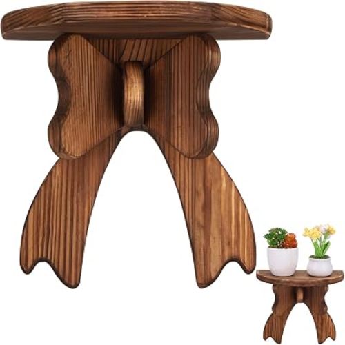 Pinkunn Wooden Bow Floating Shelf, 8 x 8 x 4.7 Inch, Rustic Brown Bow Tie