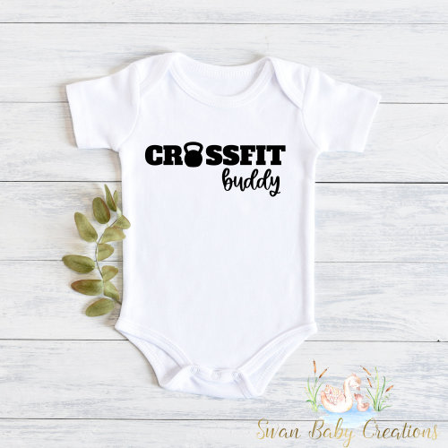 Future Crossfit Buddy Baby , Cute Fitness , Crossfit Baby, Workout Baby , Gym Fitness Baby Clothes, New Baby Gifts