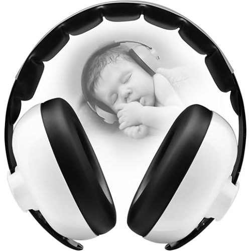 Baby Headphones - Infant Ear Protection for Babies | Baby Earmuffs Noise Cancelling Headphones 3-36 Months | Baby Travel Essentials for Outdoor - white