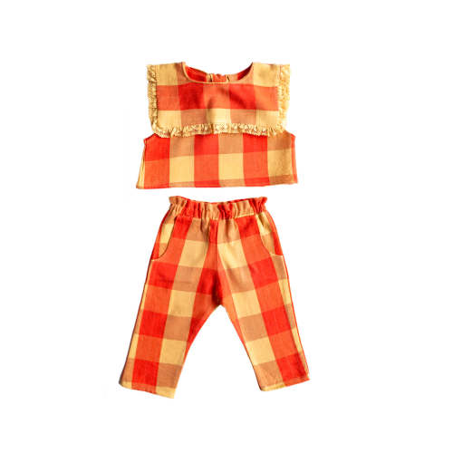 Mini Piper Pant Set in Peach Bloosom (SIZE: 6/12M)