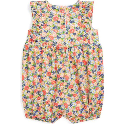 Floral Cotton Bubble Romper, 6M