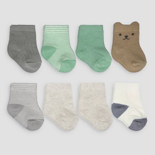Carter's Just One You® Baby Boys' Bear Crew 8pk Socks - 0-3m
