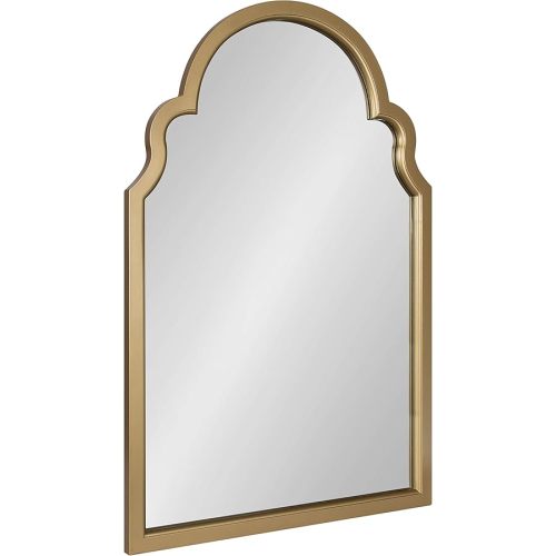 Kate and Laurel Hogan Modern Arched Wall Mirror, 24 x 36, Gold, Glam Moroccan Mirror for Wall