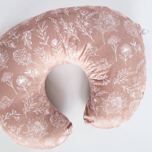 Mauve Floral Nursing Pillow Cover Minky, Minky, Girl, Mauve Floral Breast Feeding Pillow Cover, Floral, Dark Blush, Almond Floral, Peach