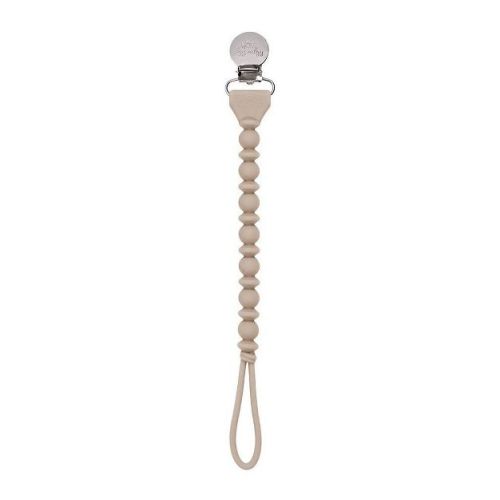 Itzy Ritzy Sweetie Beaded Strap Pacifier Clip - Toast