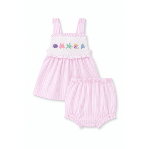 Lillie & Lilah Seashell Smocked Bloomer Set - 18 Months