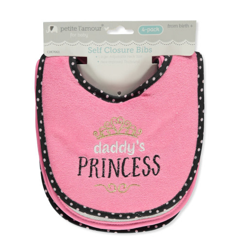 Petite L'Amour Baby Girls' 5-Pack Bibs - pink/multi, one size