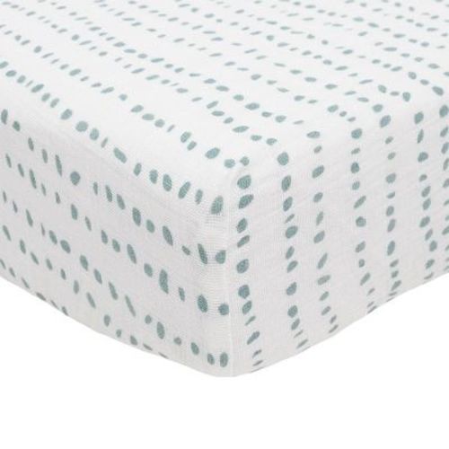 Little Unicorn Cotton Muslin Crib Sheet - Stone Stripe