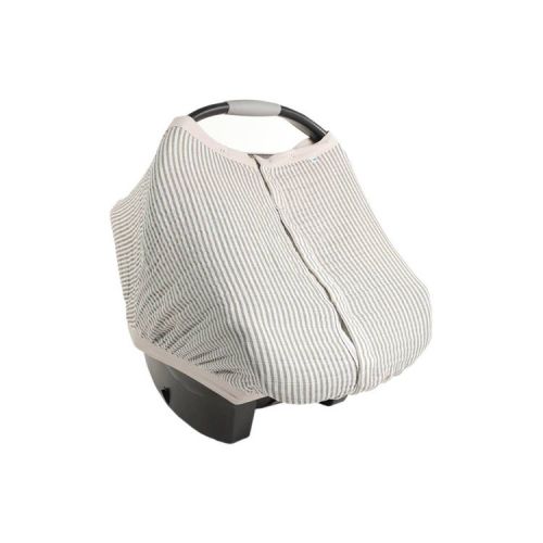 Little Unicorn Cotton Muslin Car Seat Canopy - Gray Stripe