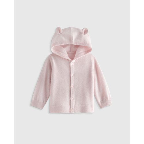 Washable Cashmere Hooded Cardigan in Oatmeal