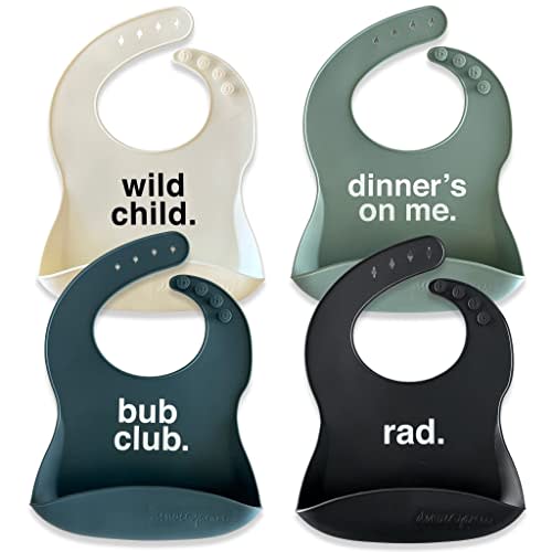 Denver James Silicone Feeding Bibs | Dishwasher Safe. Waterproof. Adjustable.
