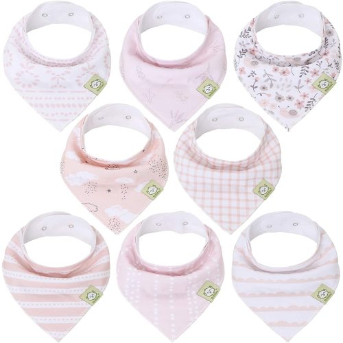 8-Pack Organic Baby Bandana Bibs, Baby Bibs – Drool Bibs for Baby Girl, Baby Boy - Baby Bib, Girl Bib, Boy Bib