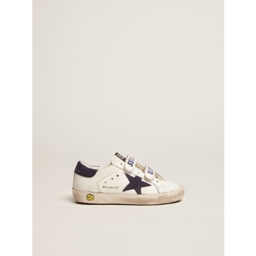 Old School with dark blue inserts in suede
