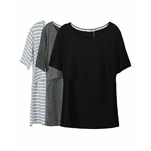 Smallshow Women's Maternity Nursing Tops Short Sleeve Breastfeeding Clothes