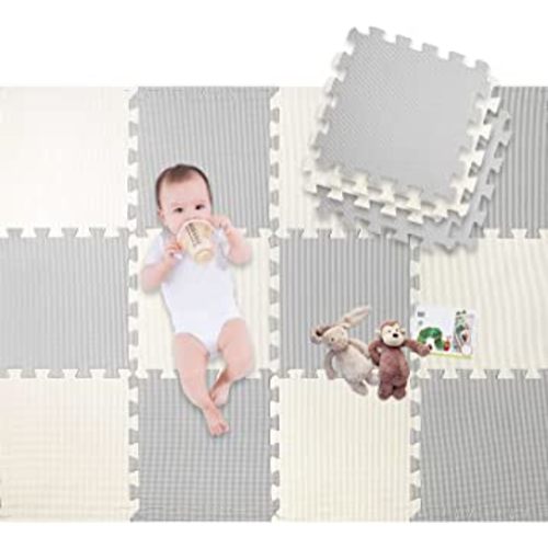 LIVINGbasics Baby Play Mat, 18 pcs Puzzle EVA Foam Exercise Play Mat 1.62 Sqm Coverage Interlocking Floor Tiles, Portable Crawling Floor Mats for Kids Toddler : Amazon.ca: Baby