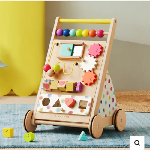 Tiny Land® Premium Natural Wooden Activity Walker