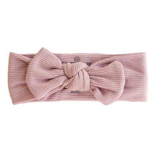 Vintage Rose Bamboo Waffle Knit Large Bow Headwrap