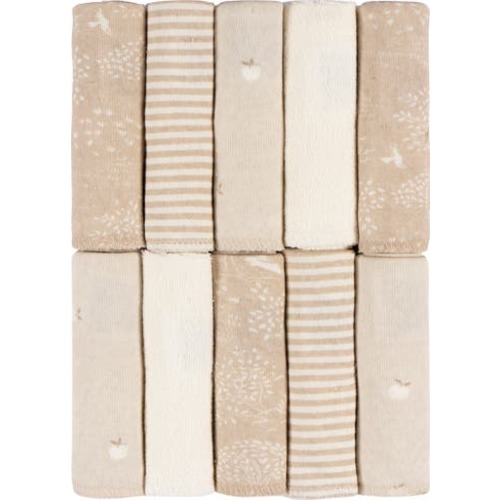 French Terry Washcloths Set, Pinks, One Size