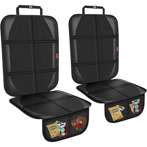 Car Seat Protector,Auto Car Seat Protectors Baby Carseat Waterproof & Durable 600D Fabric for Child Baby Car Seat Mat Vehicle Pet Cover 2 Storage Pockets (2 Pack)