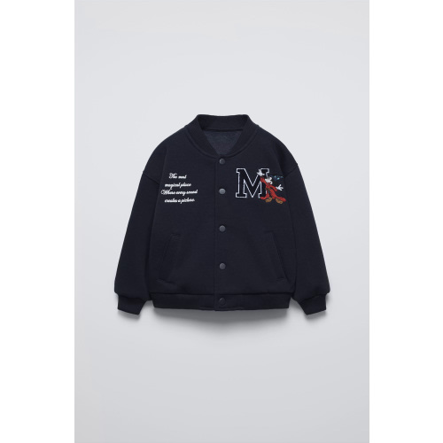 MICKEY MOUSE FANTASIA © DISNEY PLUSH BOMBER JACKET - Dark navy | ZARA United States